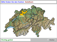 Aufgabenbild Therapiemodul Geografie: Karte Schweiz Kantone